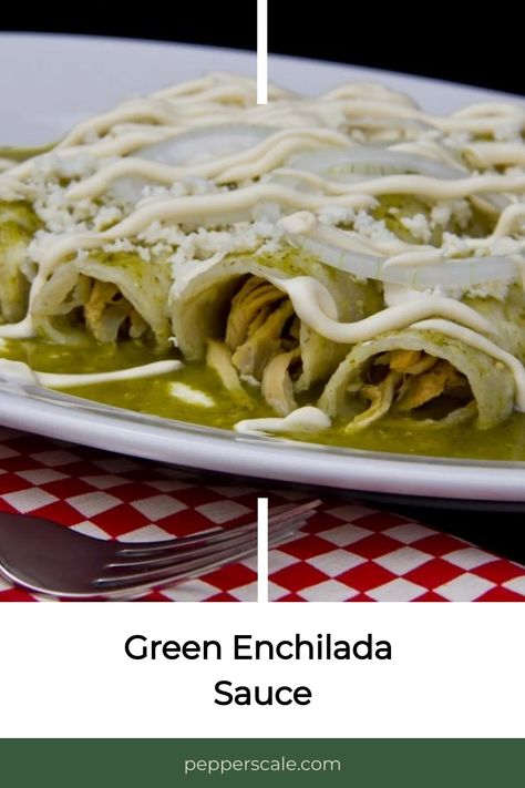 Green Enchilada Sauce Sauce For Enchiladas, Mole Recipe, Dip For Tortilla Chips, Jalapeño Peppers, Spicy Aioli, Spicy Dip, Yum Yum Sauce, Poblano Peppers, Green Enchilada Sauce