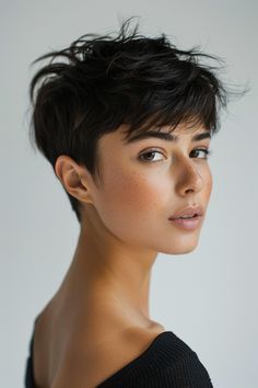 Super Short Haircuts For Women, Asian Pixie Cut, Super Short Hairstyles, Super Short Haircuts, Head Angles, Edgy Haircuts, Long Hair On Top, Really Short Hair, Hair Inspiration Short