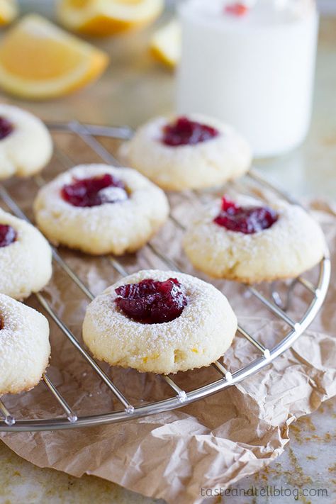 Cranberry Thumbprint Cookie Recipe - Taste and Tell Cookie Recipe No Butter, Thumbprint Cookie Recipe, Thumbprint Cookie, Taste And Tell, Thumbprint Cookies Recipe, Cranberry Cookies, Chocolate Toffee, Cranberry Recipes, Thumbprint Cookies