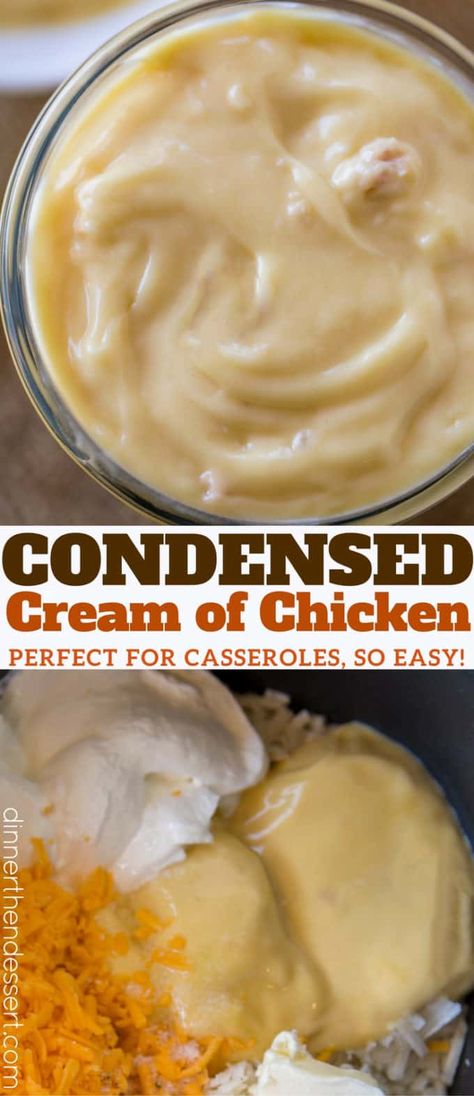 Homemade Cream Of Chicken, Cream Soup Recipes, Dinner Then Dessert, Condensed Soup, Homemade Pantry, Homemade Condiments, Homemade Seasonings, Chicken Soup Recipes, Vegan Soup