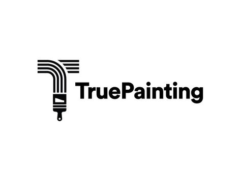 True Painting Logo Concept by Derrick Kempf Paint Company Logo Design, Paint Logo Ideas, Logo Painting Design, Painting Company Logo Ideas, Painting Logo Ideas, Painter Branding, Painting Company Logo, Paint Logo Design, Paint Branding