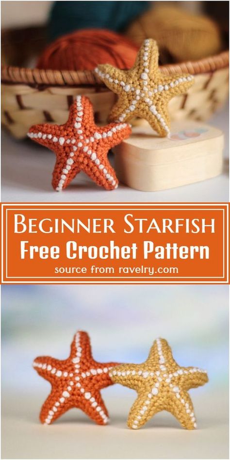 Sea Shell Crochet Pattern Free, Crochet Shark Free Patterns, Beachy Crochet Patterns, Crochet Clam Shell Pattern Free, Sea Shell Crochet Pattern, Crochet Sea Animals Free Pattern, Crocheted Starfish, Starfish Crochet, Seashell Crochet