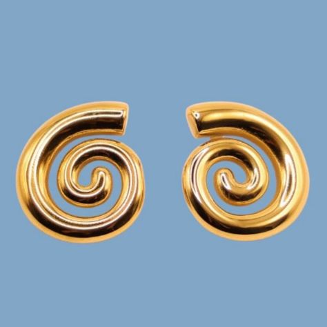 Elin Warn, Spiral Earrings, 2024 🌀 Elin Warn, Gold Spiral Single Earring, Minimalist Gold Spiral Earrings, Gold Spiral Hoop Earrings, Gold Plated Spiral Earrings, Gold-plated Yellow Gold Spiral Earrings, Earrings 2024, Insta Aesthetic, Spiral Earrings