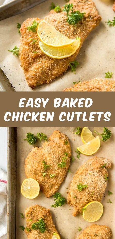 Baked Chicken Marinade, Simple Baked Chicken, Baked Chicken Cutlets, Crunchy Bread, Favorite Recipes Chicken, Crispy Baked Chicken, Easy Baked Chicken, Chicken Marinade, Favorite Chicken