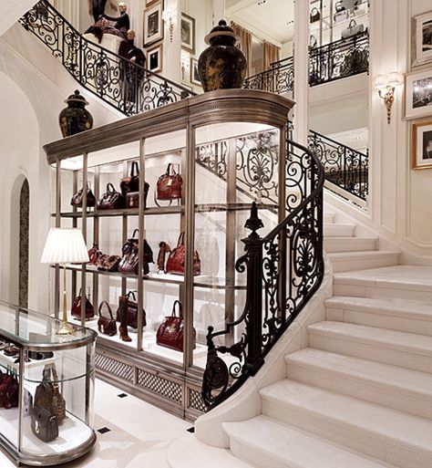 Ralph Lauren's New York Flagship Store Photos | Architectural Digest Penthouse Plan, Ralph Lauren New York, Ralph Lauren Store, Ralph Laurent, Modern Luxury Interior, Spiral Staircases, Marble Staircase, Store Interiors, Historic Houses