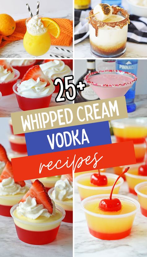 Whipped Vodka Jello Shots Recipes, Whipped Vodka Pudding Shots, Jello Shots With Whipped Cream Vodka, Whipped Cream Vodka Cocktails, Pudding Shots With Vodka, Pudding Shots With Whipped Vodka, Vanilla Vodka Jello Shots Recipes, Whipped Vodka Shots, Pinnacle Whipped Vodka Jello Shots