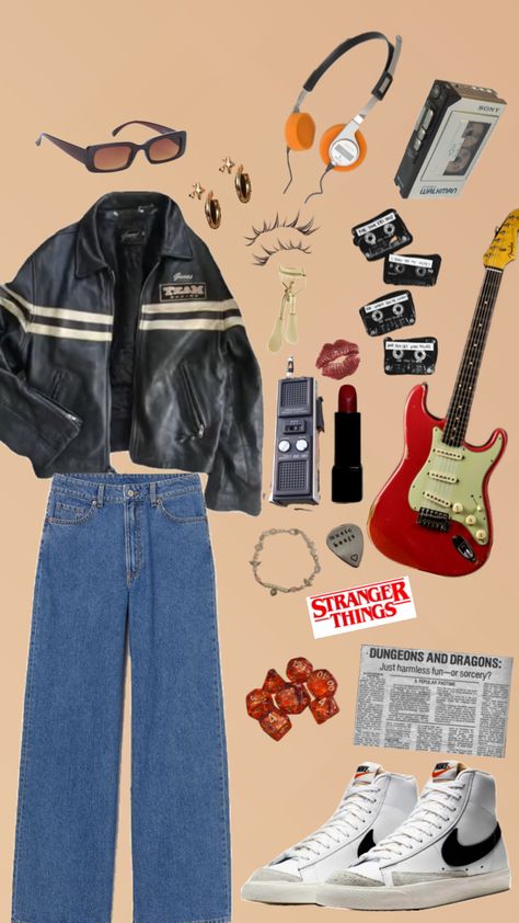 I would wear this if I was in Stranger Things ❤️ #strangerthings #outfitinpo #80s #80sfashion What I Would Wear If I Was In Stranger Things, Stranger Things Outfits Inspiration, 1980 Outfits 80s Style, Stranger Things Yearbook, Stranger Things Inspired Outfits 80s, Stranger Things Style Outfits, Stranger Things Aesthetic Fashion, Stranger Things Outfit Ideas 80s, Stranger Things Fashion 80s