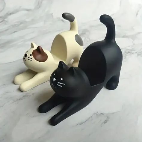 Cool Desk Accessories, Söt Katt, Mobile Holder, Smartphone Holder, Desktop Stand, Sticky Pads, Desktop Decor, Cat Ornament, Star Ornament