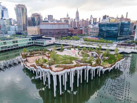 Little Island Nyc, Public Garden Architecture, Greenwich House, Floating City, Park In New York, Island Park, Prospect Park, River Park, Urban Oasis