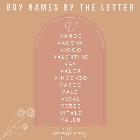 This post is brought to you by the letter V. Checkout thes boys names, all starting with the letter V. A plethera of fun names. Whether you choose a fun and funky name like Viggo or the classic Vance, these V names promise to give your little one a distinct and memorable identity. Discover the perfect name that exudes both character and style. And if you're stuck on a nickname, V is such a cool classic. #boynames #babynames #babynameinspo #babyboynames #babynameideas #babynameinspiration #... V Names Boy, V Boy Names, V Names, V Name, One Syllable Boy Names, Interesting Names, Fun Names, Names Starting With A, Boys Names