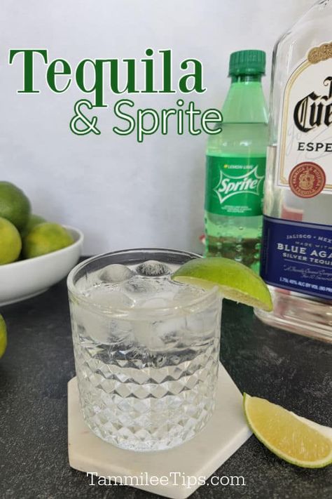 Sprite Cocktail, Tequila And Sprite, How To Make Tequila, Sprite Recipe, Tequila And Lemonade, Tequila Mixed Drinks, Cocktail Recipes Tequila, Popular Cocktail Recipes, Easy Mixed Drinks