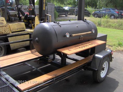 Image result for how to make smoker out of propane tank Oil Tank Smoker, Custom Smokers, Barbeque Design, Custom Bbq Smokers, Propane Smokers, Bbq Smoker Trailer, Smoker Trailer, Bbq Pit Smoker, Smoker Plans