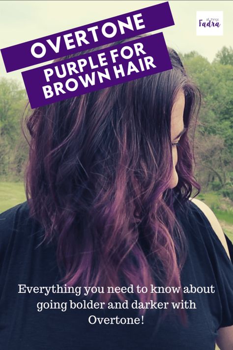 Purple Overtone On Brown Hair, Overtone Purple On Brown Hair, Subtle Purple Hair Brunettes, Subtle Purple Highlights In Brown Hair, Brunette Purple Hair, Subtle Purple Hair, Ombre Hair At Home, Thick Hairstyles, Purple Brown Hair