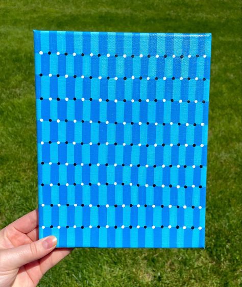 Cute Things To Draw On A Canvas Easy, Illusion Canvas Painting, Medium Size Canvas Paintings, Grid Painting Ideas, Rectangle Painting Ideas, Optical Illusions Art Easy, Acrylic Paint Pens Ideas, Cool Painting Ideas Trippy Easy, Rectangle Canvas Painting Ideas