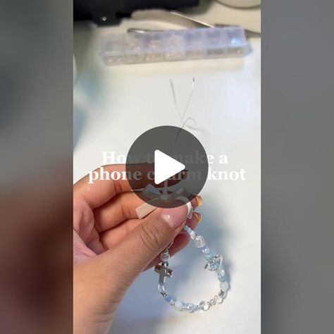 Phone Keychain Tutorial, How Do You Make A Phone Charm, How To Tie Phone Strap, How To Tie A Phone Charm Knot, How To Make A Phone Charm Tutorial, Phone Charm Knot Tutorial, How To Tie A Phone Charm, Phone Charm Tutorial, Phone Charm Tutorial Video