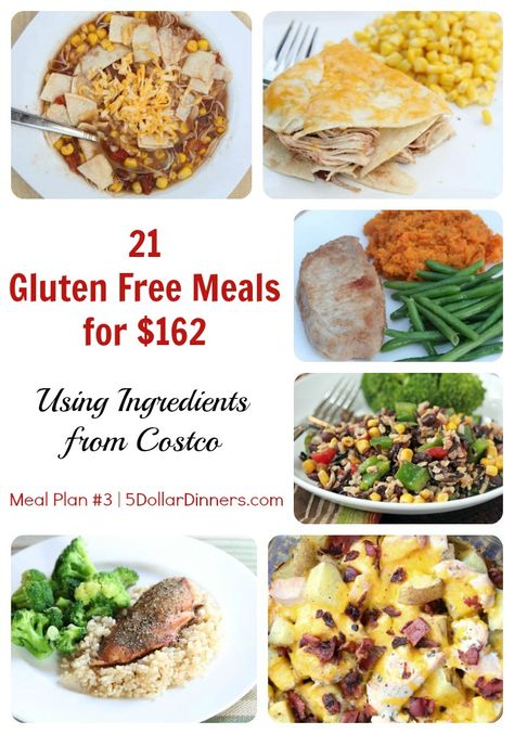 Costco Meal Plan, Costco Recipes, Gluten Free Freezer Meals, Gluten Free Food List, Gluten Recipes, 5 Dinners, Gf Meals, Gluten Free Meals, Glutenfree Recipe