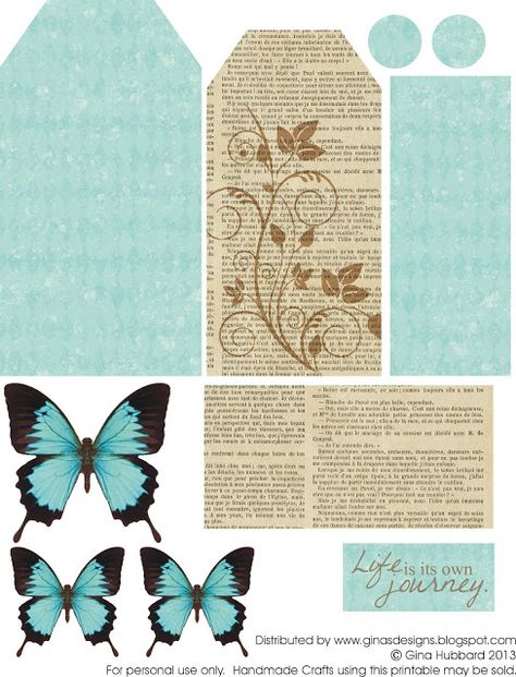 Scrapbooking Printables, Butterfly Journal, Journal Tags, Free Vintage Printables, Digital Scrapbooking Freebies, Blue Text, Freebie Friday, Vintage Junk, Vintage Junk Journal