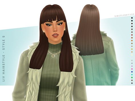 The Sims Resource - Liv Hairstyle - Style 2 Sims4 Hair Cc, The Sims 4 Female Hair, Sims4 Ideas, Sims 4 Female Hair, Sims Download, Ts4 Hair, Die Sims 4, Cc Sims4, Sims 4 Mm Cc