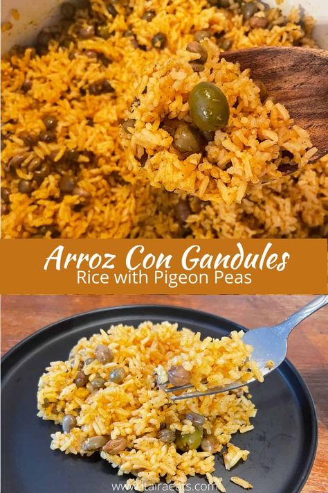 Arroz con Gandules Puerto Rican Rice With Ham, Rice With Gandules Puerto Rico, Arroz Con Gandules Puerto Rican, Pigeon Peas Recipe, Puerto Rican Recipes Rice, Arroz Con Gandules Recipe, Rice With Pigeon Peas, Puerto Rican Rice, Spanish Cooking