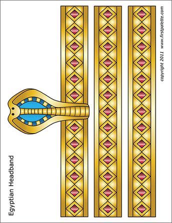 Pharaoh Headdress Templates | Free Printable Templates & Coloring Pages | FirstPalette.com Free Egyptian Printables, Pharaoh Headdress Craft, Egypt Headdress, Pharaoh Headdress, Egyptian Crown, Egyptian Headdress, Egyptian Themed Party, Ancient Egypt Activities, Egyptian Mask