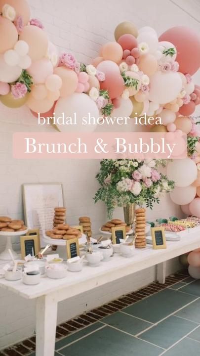 Showers Ideas, Brunch And Bubbly, Bridal Shower Inspo, Brunch Bubbly, Spring Bridal Shower, Bridal Shower Inspiration, Spring Brunch, Bridal Bachelorette Party, Perfect Brunch