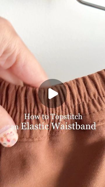 Sara SJ Kim | 📽 Sewing Therapy on Instagram: "✨How to Topstitch an Elastic Waistband ✨  I had to unpick the waistband of my Winslow to shorten it! And I had the opportunity to film and show you how to topstitch an elastic waistband.  #elasticwaistband  #SewingTherapy #SaraMadeInCanada #SewingYouTuber   #GarmentSewing  #SlowFashion #ISew #HandmadeWardrobe #MeMade #Sewcialist #WeLoveToSew #MakeItSewcial #MakersGonnaMake #SewingLove #MeMadeEveryday #IMakeMyOwnClothes #SewistsOfInstagram #SewingCommunity #LetsSewTogether #TutorialVideo #SewingTutorial #소잉유투버 #소잉유투브 #DIYFashion #DIYWardrobe" How To Make An Elastic Waistband, How To Sew A Waistband, Sewing Elastic Waistband Tutorials, How To Replace Elastic Waistband, Replacing Elastic Waistband, Waist Band Sewing, How To Sew Elastic Waistband, Sew Elastic Waistband, Sewing Elastic Waistband