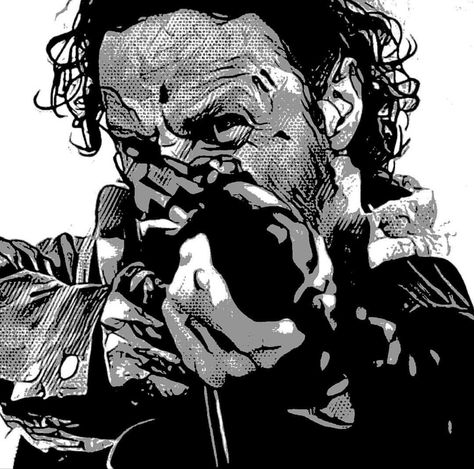 Rick Grimes Rick Grimes Drawing, Negan Twd Comic, Rick Grimes Icons, Rick Grimes Comic, Tha Walking Dead, Twd Art, Comic Pfp, Zombie Life, Arte Zombie