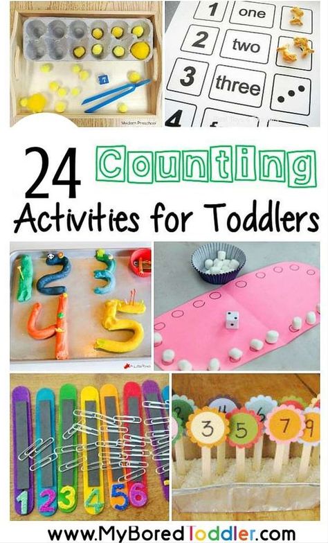 counting activities for toddlers. Number and counting ideas and activities. Great toddler learning ideas from My Bored Toddler Counting Activities For Toddlers, Toddler Counting, Toddler Math, Teaching Numbers, Teaching Toddlers, Number Activities, Counting Activities, Activities For Toddlers, Toddler Snacks