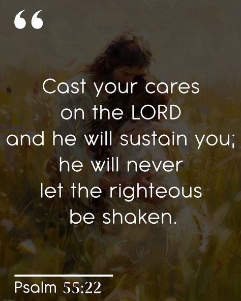 Cast your cares on the LORD and he will sustain you; he will never let the righteous be shaken. -Psalm 55:22 As we walk through life, we often find ourselves carrying burdens that seem too heavy to bear. But Psalm 55:22 tells us that we are never alone. Our Savior invites us to cast our burdens on Him, promising that He will sustain us. In “Held By My Savior,” I wanted to share the comfort and assurance of our Savior’s care, knowing that He is always there to lift us up and support us. Pict... God Will Never Put Weight On Your Shoulders, Princess Of The Loving Savior, If The Savior Stood Beside Me, Let God Prevail, Surrender Control, Psalm 29:11 Strength, Psalm 55, Cast Your Burdens, Psalm 73:23-24 Scriptures