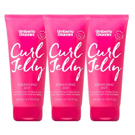 Umberto Giannini Curl Jelly Scrunching Jelly, Vegan & Cruelty Free Frizz Solution Gel for Curly or Wavy Hair, 200 ml (3 Pack) : Amazon.co.uk: Beauty Umberto Giannini Curl Jelly, Best Gel For Curly Hair, Curl Jelly, Skin Care Recommendations, Gel For Curly Hair, Vegan Jelly, Recommended Skin Care Products, Skin Care Salon, Vegan Hair Care