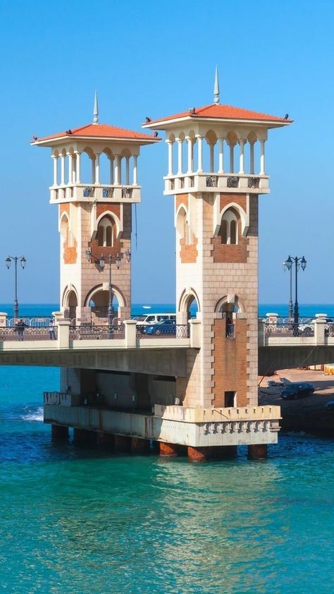 Classic Elevation, Soothing Images, Alexandria City, Places In Egypt, Egyptian Painting, Egypt Aesthetic, Architecture Life, Unusual Buildings, Foreign Travel