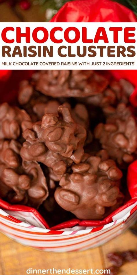 Raisin Recipes Easy, Homemade Raisins, Desserts With Raisins, Milk Chocolate Candy Recipes, Recipes With Raisins, Recipes Using Raisins, Chocolate Raisin Clusters, Slow Cooker Chocolate Nut Clusters, Chocolate Covered Raisins Homemade