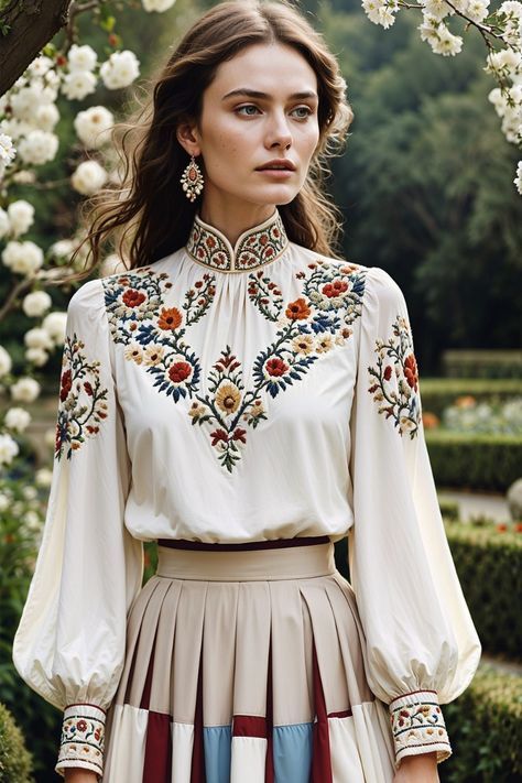 Hi Friends Some Surprise able Thing is waiting for you click on the given below link Embroidered Collar Dress, Folklore Outfit, Folklore Dress, Folklore Fashion, Magic Clothes, Embroidery Skirt, Stylish Tops For Women, King Fashion, Dress Drawing