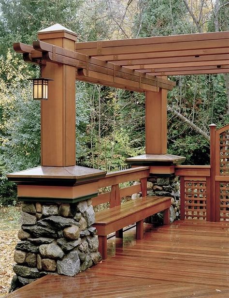 Family Room Additions in Arts and Crafts Style by Landmark Services Pergola On Deck, Corner Pergola, Pergola Diy, Small Pergola, Steel Pergola, Pergola Curtains, Cheap Pergola, Pergola Swing, Patio Pergola