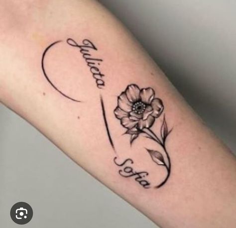 Infinity Sunflower Tattoo, Grandkids Tattoos, Eternity Tattoo, Tattoo Mujer, Memorial Tattoo Designs, Tattoos For Women Flowers, Infinity Tattoos, Dad Tattoos, Memorial Tattoo