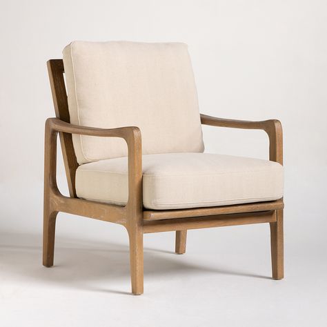 Cream linen meets solid oak. You just met the chair of your dreams.  💭😍

🛒: Murcia accent chairs Midcentury Interior Design, Mid Century Interior Design, Midcentury Interior, Wooden Lounge Chair, Luxury Arm Chair, Rattan Bar Stools, Mid Century Interior, Furniture Design Chair, Boho Chair