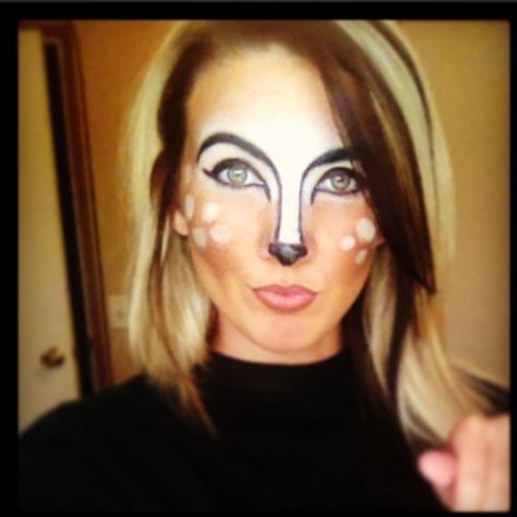 Bambi theatrical makeup By Lexi C. Miller Skunk Costume, Theatre Makeup, Let's Make Art, Effects Makeup, High Fashion Makeup, Cute Couple Halloween Costumes, Theatrical Makeup, Dramatic Makeup, Special Effects Makeup