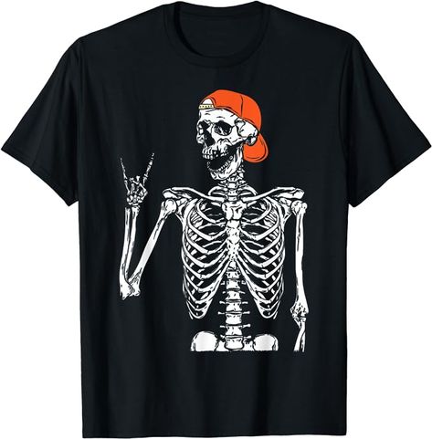 Rocker Skeleton Hand Rock On Costume Funny Halloween Gifts T-Shirt Pajama Outfit, Last Minute Costumes, Halloween Men, Skeleton Hand, Rock On, Costume Outfits, Men Boys, Funny Halloween, Boys T Shirts