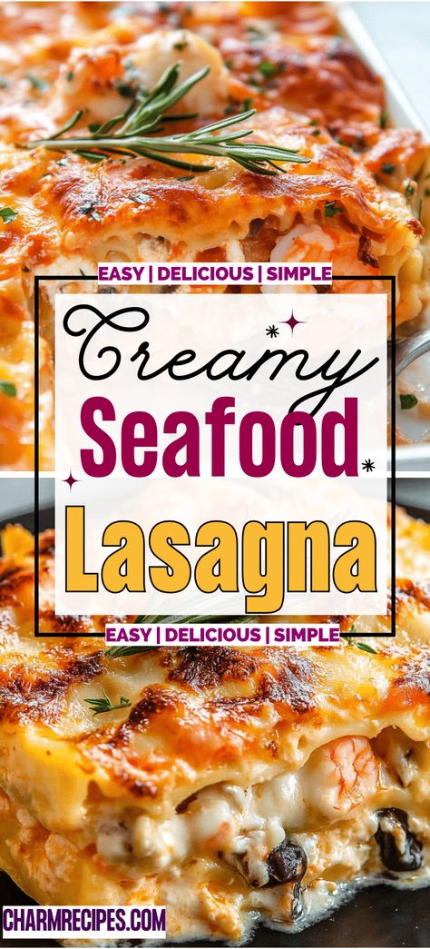 Seafood Lasagna Shrimp And Lobster Lasagna Rolls, Seafood Lasagna Recipe Roll Ups, Creamy Seafood Lasagna, Marry Me Seafood Lasagna Recipe, Seafood Lasagna Recipe Best, Easy Seafood Lasagna, Crab Lasagna Recipes, Shrimp Scampi Lasagna, Seafood Lasagna Recipe White Sauce