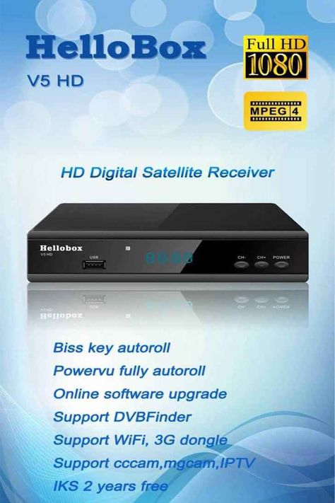 Hellobox V5 HD DVB-S2 Satellite Receiver specification Free Tv Channels, Satellite Receiver, Free To Air, Computer Server, Bollywood Posters, Free Tv, Satellite Tv, Tv Channels, Computer