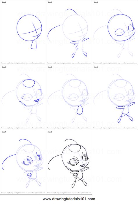 How to Draw Tikki Kwami from Miraculous Ladybug printable step by step drawing sheet : DrawingTutorials101.com Miraculous Ladybug Tikki Drawings, Tikki Miraculous Drawing, How To Draw Miraculous Characters, How To Draw A Kwami, Ladybug And Cat Noir Drawings Easy, How To Draw Miraculous Ladybug, How To Draw Marinette, Miraculous Ladybug Drawing, Miraculous Drawings