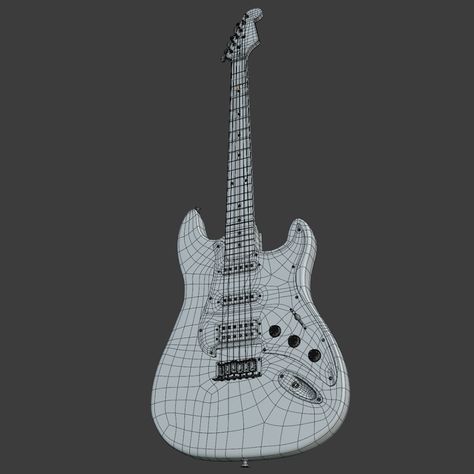 Neita's Electric Guitar on Behance Smart Guitar, 3d Guitar, 3d Ideas, 3d Blender, Art 3d, 3d Modeling, Package Design, Zbrush, Low Poly