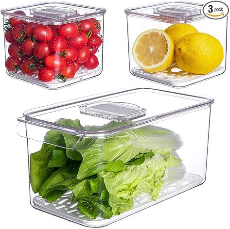 Fridge Storage Containers, Produce Containers, Storage Organizers, Fruit And Vegetable Storage, Fridge Storage, Vegetable Storage, Food Storage Container Set, Fruit Storage, Types Of Vegetables