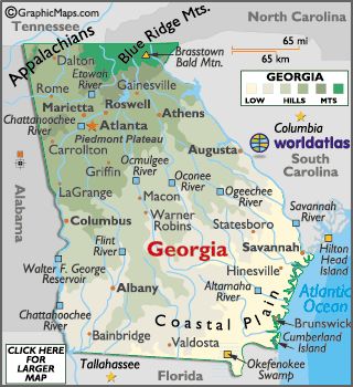 Atlanta Map - Atlanta Georgia Attractions, Facts and Information ... Travelling America, Georgia Attractions, Map Of Georgia, Atlanta Map, Duluth Georgia, Gainesville Georgia, Brown Thrasher, Cherokee Rose, Georgia History