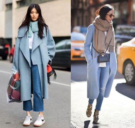 Light Blue Overcoat Outfit Women, Light Blue Cardigan Outfit Winter, Casual Light Blue Winter Outerwear, Baby Blue Coat Outfit, Classic Light Blue Winter Outerwear, Light Blue Wool Coat, Chic Light Blue Winter Outerwear, Light Blue Coat Outfit, Korea Outfit