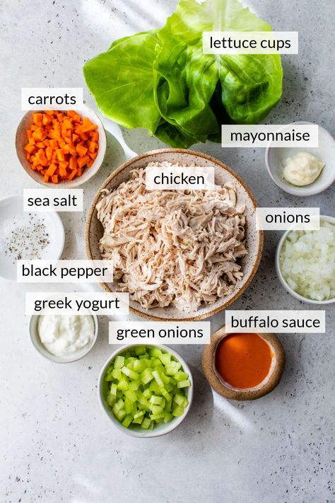 Best Buffalo Chicken Salad (Healthy Recipe!) Buffalo Chicken Salad Healthy, Buffalo Salad, Sonoma Diet, Chicken Salad Healthy, Mayonnaise Chicken, Chicken Lettuce Cups, Hot Wing Sauces, Entree Ideas, Quick Meal Ideas