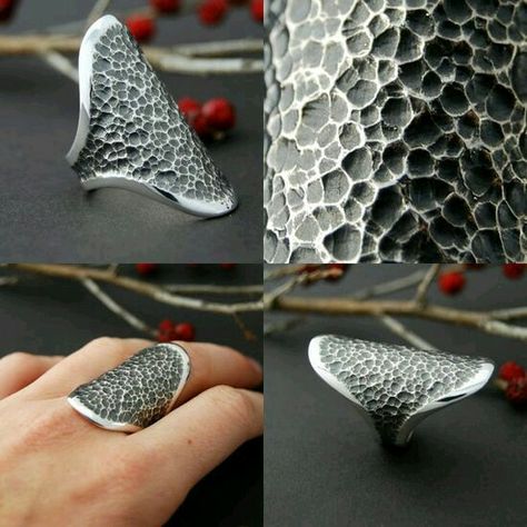 Fimo Ring, Geometric Silver Jewellery, Cast Rings, Saddle Ring, Metal Clay Jewelry, Wire Work, Contemporary Jewelry, Ring Ring, Jewelry Tutorials