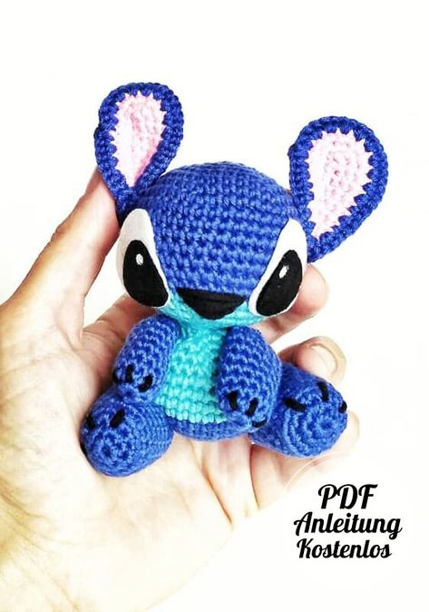 Lilo und Stitch Amigurumi PDF Anleitung Kostenlos Stitch Amigurumi, Lilo En Stitch, Lilo And Stitch Ohana, Stitch Character, Crochet Disney, Lilo Et Stitch, Crochet Amigurumi Free, Fun Crochet Projects, Lilo Stitch