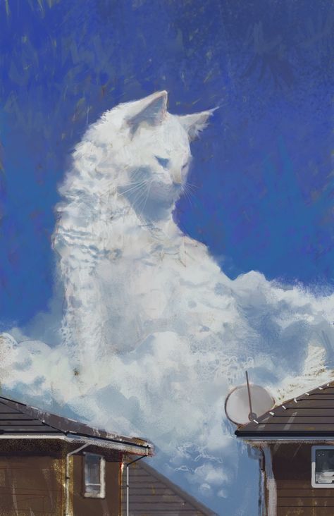 Rythaze 🌪️ (@Rythayze) on X Cat And Cloud, Clouds In The Sky, Cloud Painting, To Heaven, Animal Sculptures, Art School, Cat Art, Animal Drawings, A Cat