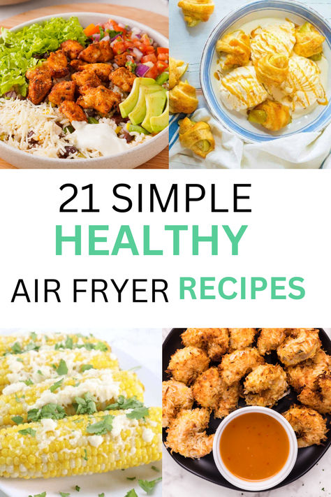 Explore our easy, healthy air fryer recipes perfect for low-calorie meals aimed at weight loss. Dive into quick and nutritious air fryer dinners, featuring gluten-free and keto options. Our collection includes a variety of air fryer meals, from snacks and breakfasts to lunches and desserts. Whether you're looking for vegan air fryer recipes or high-protein meals, we have something for you. Enjoy delicious healthy options like air fryer chicken and seafood recipes as well. Air Fryer Lunches Healthy, Air Fryer Recipes Easy Snacks Healthy, Healthy Lunch Air Fryer, Healthy High Protein Air Fryer Meals, Air Fryer Deserts Easy Healthy, Healthy Air Fryer Snack Recipes, Low Calorie Air Fryer Meals, High Protein Air Fryer Meals, Clean Eating Air Fryer Recipes